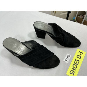 Womans Excellent Cond. Mint & Rose Slip On Slide Sandals Black Size 10 Open Toe